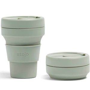 Stojo collapsible cup, sage color, 16 oz